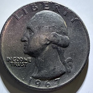 1967 P Washington Quarter No Mint Mark - Picture 1 of 11