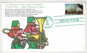 IRISH IMMIGRATION STAMP FDC 3286 IRELAND GOZEMBA & GREEN BOSTON CANCEL #5 - Picture 1 of 1