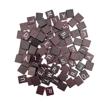 Azulejos de letras de madera roja oscura de repuesto Scrabble Deluxe Edition 1977 1982 94 piezas Foto 1 de 4