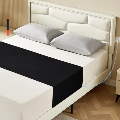 Sábanas de puesta a tierra, alfombrilla de puesta a tierra para cama almohadilla de sábanas con conexión a tierra 10 % fibra plateada Foto 1 de 4