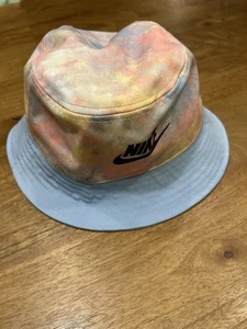 Kids NIKE  TIE-DYE BUCKET HAT Size Small/Medium Yellow/Orange/Blue - Picture 1 of 4