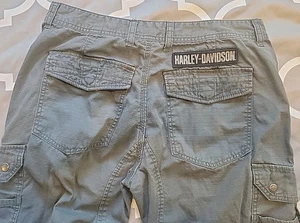 Harley-Davidson Cargo Pants Mens 32x32 Gray Slim Straight Ripstop Moto Biker - Picture 1 of 24