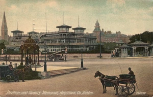 Pavilion And Queen's Memorial, Kingstown, Co. Dublin Ireland Postcard 1909 - Picture 1 of 2