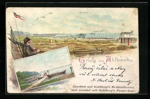 Lithographie Ahlbeck, Strand, Am Wolgast See  - Picture 1 of 2