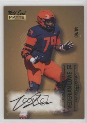 2022 Wild Card MATTE Auto Gold - Green Foil /50 Vederian Lowe Auto - Image 1 of 2