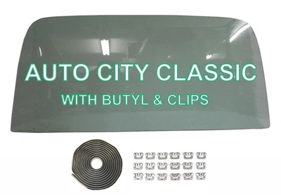 1969 1970 Pontiac Grand Prix Back Glass 2DR Hardtop Coupe Green w/Butyl Clips - Image 1 of 4