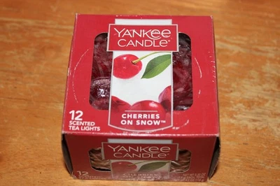 Yankee Candle Cherries On Snow 11 Scented Tea Light Candles - Image 1 of 2