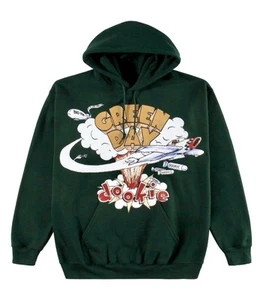 GREEN DAY - DOOKIE ALBUM COVER GREEN LONG SLEEVE HOODIE SWEATSHIRT JUNIOR LG NWT - Picture 1 of 9