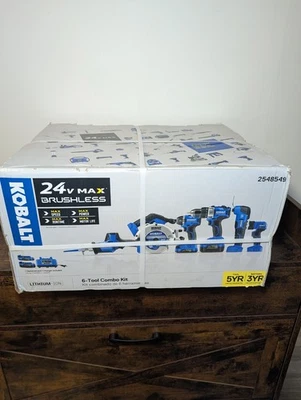 Kobalt 24‑Volt Max 6‑Tool Brushless Combo Kit with 2 Batteries & Charger – NEW - Image 1 of 4