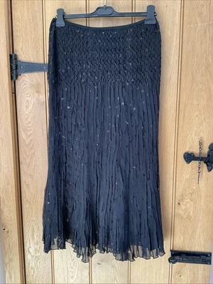 East Black  Pleated Sequin Skirt Size 14 Ballroom Dance Cruise New - Image 1 of 3