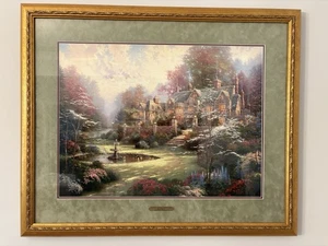 Thomas Kinkade framed 18x24 Gardens Beyond Spring Gate - Canvas - Signed - #ed! - Picture 1 of 9