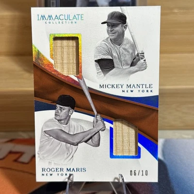 2017 Immaculate Mickey Mantle, Roger Maris 6/10 Jogo Usado Duelo Morcego Relíquias IDP-MM - Imagem 1 de 4