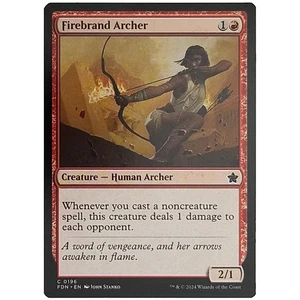 x1 Firebrand Archer FDN MTG M/NM Common Red Creature Human Archer Foundations - Picture 1 of 3
