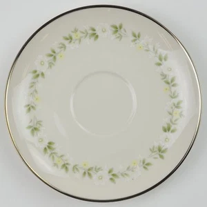 Noritake Elfenbein Porzellan Flache Tasse Untertasse Cornelia Muster 7572 Vintage Floral Blume - Bild 1 von 5