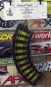 TYCO, 9" R 1/4 CIRCLE CURVE With YELLOW BLOCKS HO SLOT CAR TRACK, #5831 (1-PACK) - Picture 1 of 1