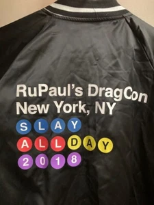 Rupaul Drag Con Slay All Day NYC 2018 Satin Coaches Jacket XL - Picture 1 of 7