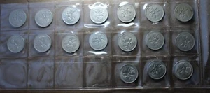 * GROUP OF 17 ECHIDNA 5 CENT 1966-1982 INCLUDING 1972 CIRCULATED #ZBF87 - Picture 1 of 8