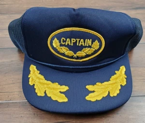 Chapeau de camionneur vintage années 1980 Captain Patch œufs brouillés chapeau de camionneur casquette instantanée - Photo 1/3