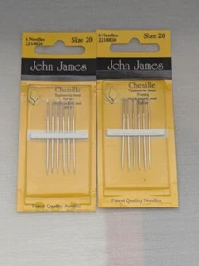 John James Chenille hand Needles Size 20 -12 needles new Ribbon and Crewel - Picture 1 of 2