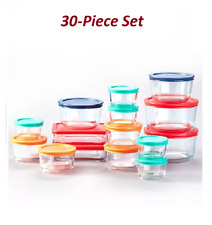 Pyrex Simply Store Glass Food Storage Containers, 30-Piece Set