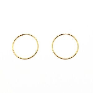 Genuine 9 Carat Gold 18mm Plain Tube Sleeper Sleepers Hoop Earrings 1mm Width