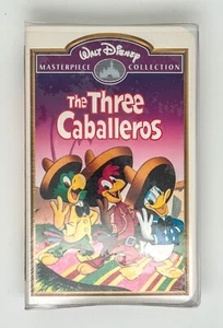 Vintage THE THREE CABALLEROS Walt Disney Masterpiece VHS Tape Clamshell Case - Picture 1 of 5