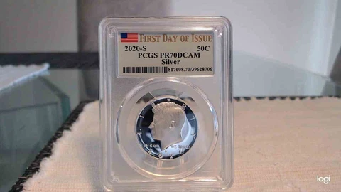 2020-S 50¢ Silver Kennedy Half Dollar PCGS PR70DCAM FDOI Cover