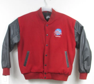 Vintage 90’s Planet Hollywood Tahoe Bomber Varsity Wool Leather Jacket Sz Small - Image 1 of 4