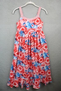 Bonnie Jean Girl's Summer Babydoll Maxi Dress-Size 10-Red White Blue-Silky - Picture 1 of 11