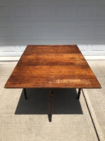 Antique Maple 6 Gateleg Drop Leaf "PIE" Table Antique Furniture Gate Leg Cover