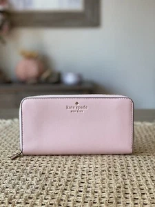 Kate Spade Schuyler Large Zip Around Continental Wallet In Conch Pink - Picture 1 of 5