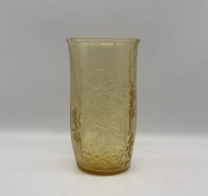 Anchor Hocking Yellow Flower Glasses Cups Vintage - Picture 1 of 7