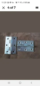 1 x Pair of 3" (75mm) Butt Hinges For Doors - Steel Zinc Plated - Fixed Pin - Picture 1 of 7