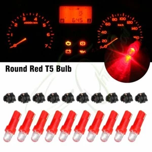 For 10x 74 Twist-in Red Instrument Panel Dash Light LED Bulb PC74 Sockets T5 Kit - Picture 1 of 10