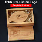 Wood Gift Box Photography USB Flash Drive 64GB Free Logo Pen Drive 32G Usb Stick