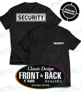 SECURITY Guard Bouncer Staff Event T-Shirt Short Sleeve Black Small Large XLarge - Picture 1 of 3