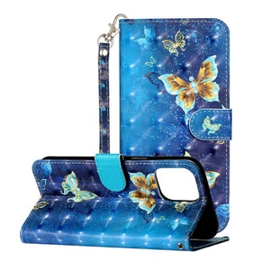 Butterfly Wolf Wallet Phone Case For Nokia Google Sony Motorola TCL ZTE Tecno - Picture 1 of 9
