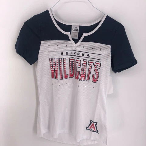 NWT NCAA Arizona Wildcats Ladies v-Neck T-Shirt Blue white w/bling Cover