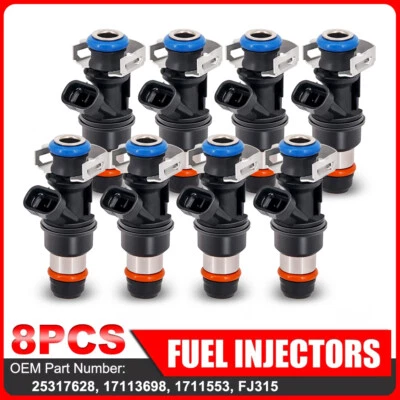 8x Genuine 25317628 Fuel Injectors For 2003-2007 Chevrolet Express 1500 5.3L V8 - Image 1 of 4
