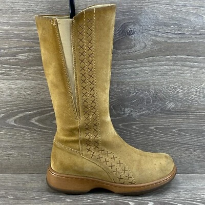 Botas Dansko para mujer 6,5-7 EU 37 bordadas color tostado gamuza cuero media pantorrilla Foto 1 de 4