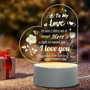 Love Gifts for Her Anniversary-Romantic Night Light Gifts for Wife/Girlfriend on - Picture 1 of 7