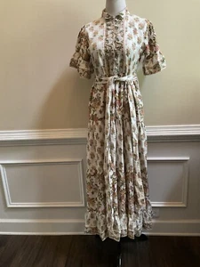 Vestido Sue Sartor Hamilton Caftán Floral Sherbet Cinturón Triple Niveles Talla S - Imagen 1 de 11