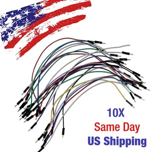 Single 1 Pin Dupont Connect Jumper Wire 20cm 24AWG Male to Male Line 10pcs US! - Picture 1 of 2