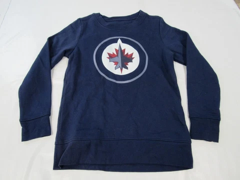 New -Minor Flaw- Winnipeg Jets Mens Size S Small Navy Blue Sweatshirt Cover