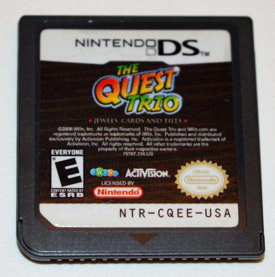 THE QUEST TRIO: JEWELS CARDS AND TILES NINTENDO DS GAME 3DS 2DS LITE DSI XL - Image 1 of 1
