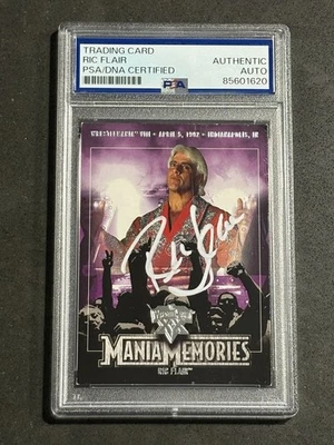 КАРТОЧКА С АВТОГРАФОМ RIC FLAIR 2004 FLEER WWE WRESTLEMANIA СЕРТИФИЦИРОВАННАЯ PSA/DNA - Изображение 1 из 2