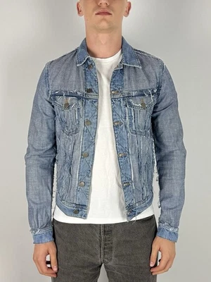 Jaqueta jeans SS12 Maison Margiela x H&M desgastada reversa - Imagem 1 de 4