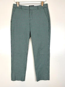 Banana Republic Avery Slim Tobillo Pata de Gallo Pantalones Verde Negro Blanco Talla 4 - Imagen 1 de 5