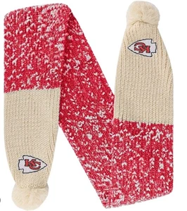 FOCO NFL Kansas City Chiefs Konfetti Schal mit Bommel • gesticktes Logo • EUC - Bild 1 von 5