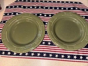 Set Of 2 Longaberger Woven Traditions Sage Green 7” Bread Plates - Picture 1 of 5